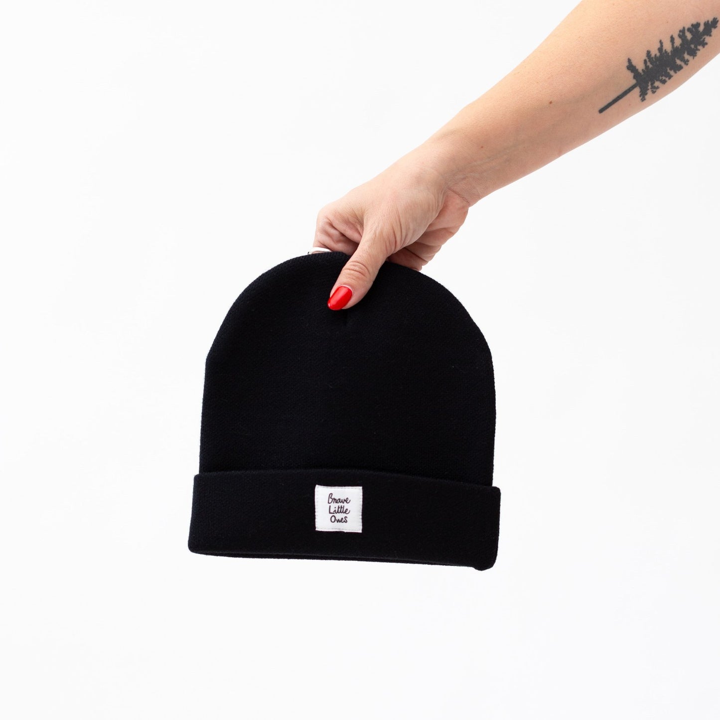 Midnight Black Bamboo Knit Beanie