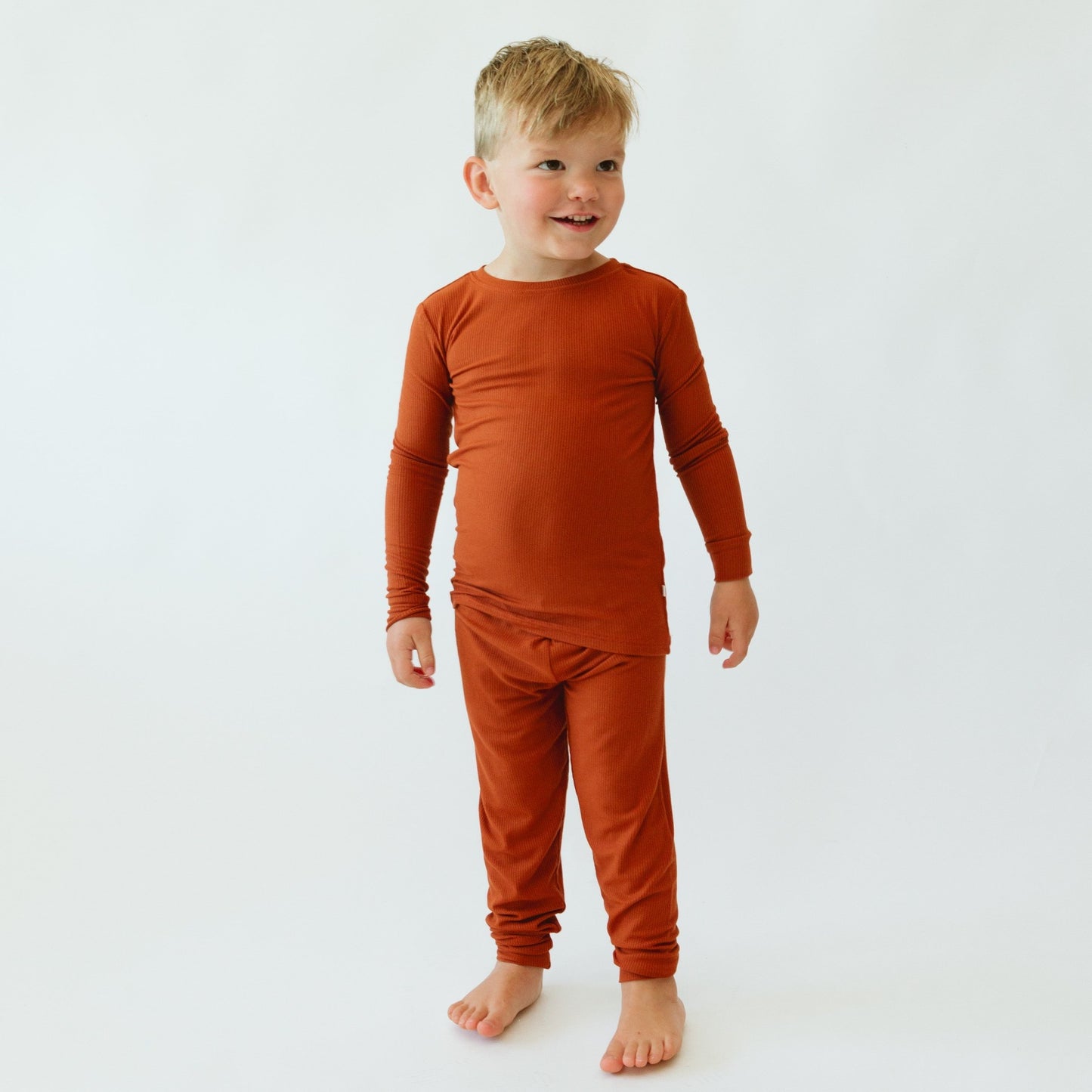 Rust Small Ribbed Two-Piece Set