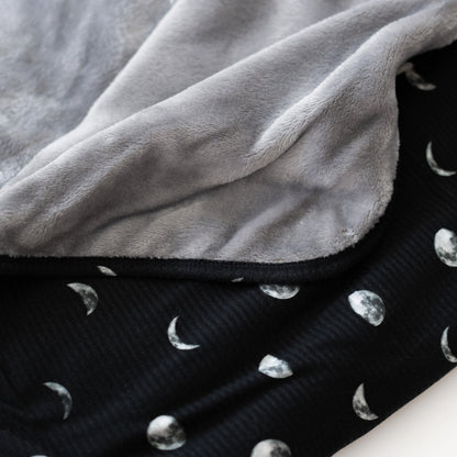 Moon Phases Small Ribbed Toddler Blanket