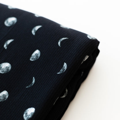 Moon Phases Small Ribbed Toddler Blanket