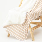 Tan Wide Stripe Small Ribbed Toddler Blanket