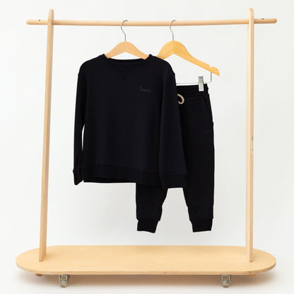 Midnight Black with Brave Embroidered Bamboo French Terry Pullover