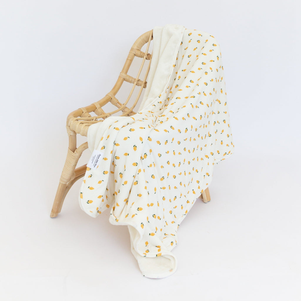 Lemons Small Ribbed Toddler Blanket