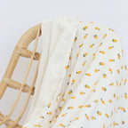 Lemons Small Ribbed Toddler Blanket