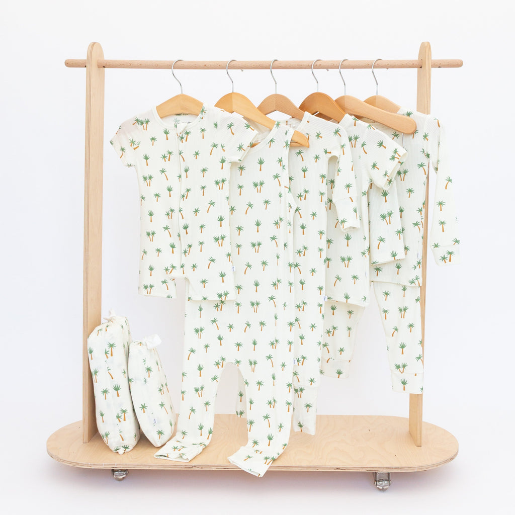 Island Palm Trees Small Ribbed Harem Romper