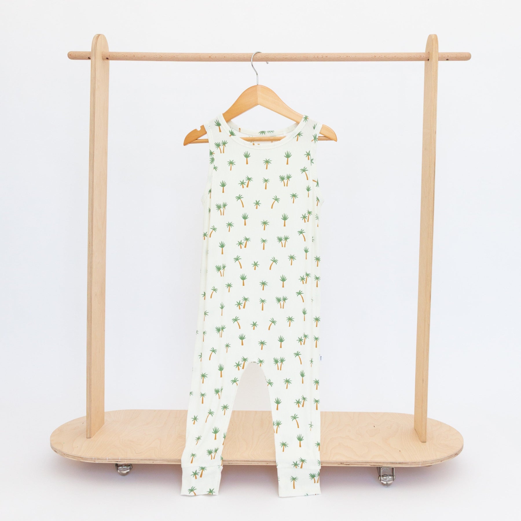 Island Palm Trees Small Ribbed Harem Romper