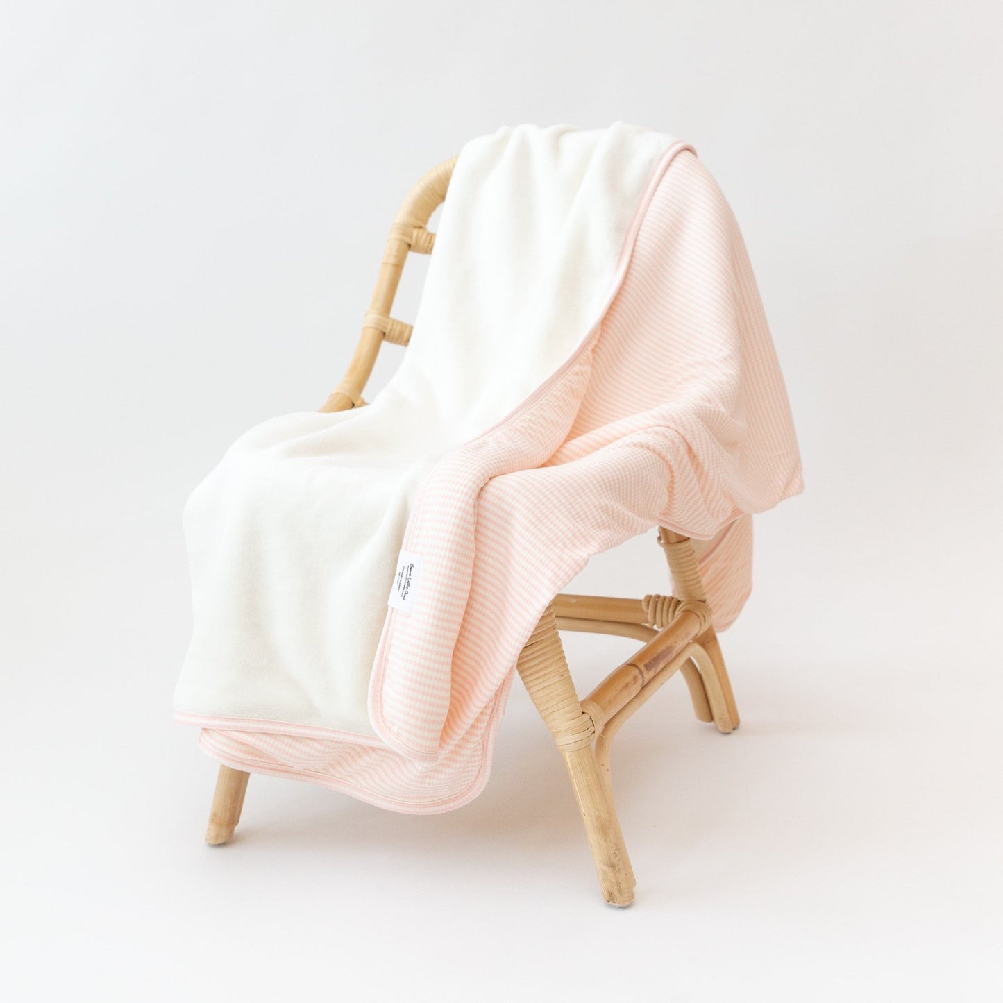 Pink Small Stripe Ribbed Youth Blanket