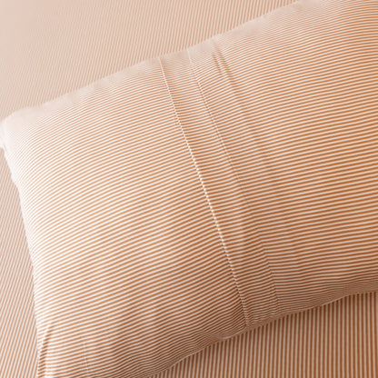 Honey Stripe Twin Sheet With Pillow Case