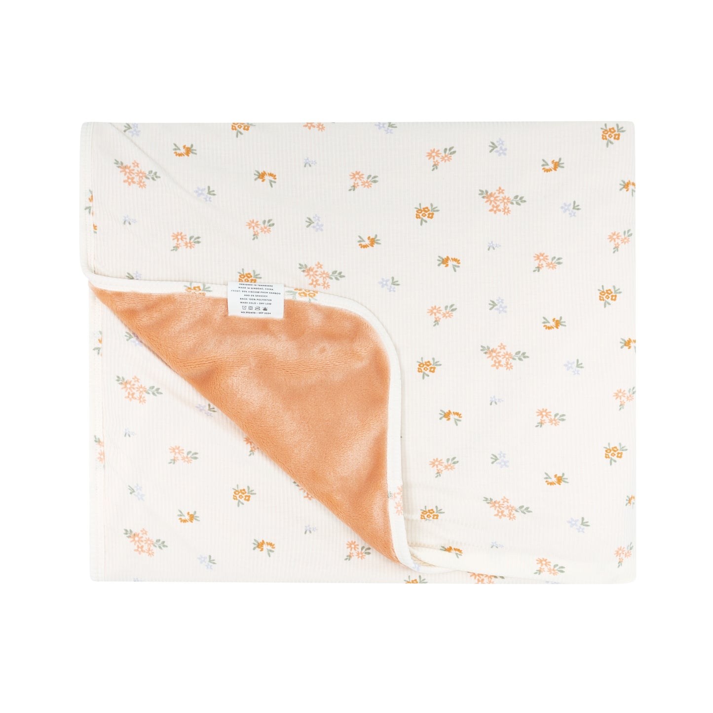 Pastel Floral Small Ribbed Toddler Blanket