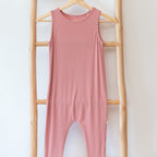 Mauve Small Ribbed Harem Romper