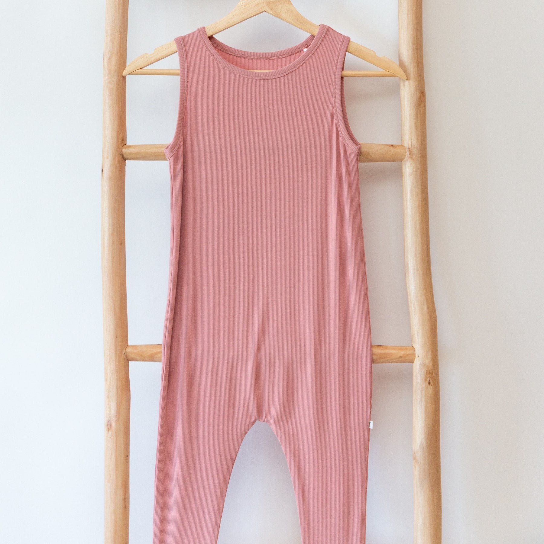 Mauve Small Ribbed Harem Romper