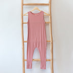 Mauve Small Ribbed Harem Romper
