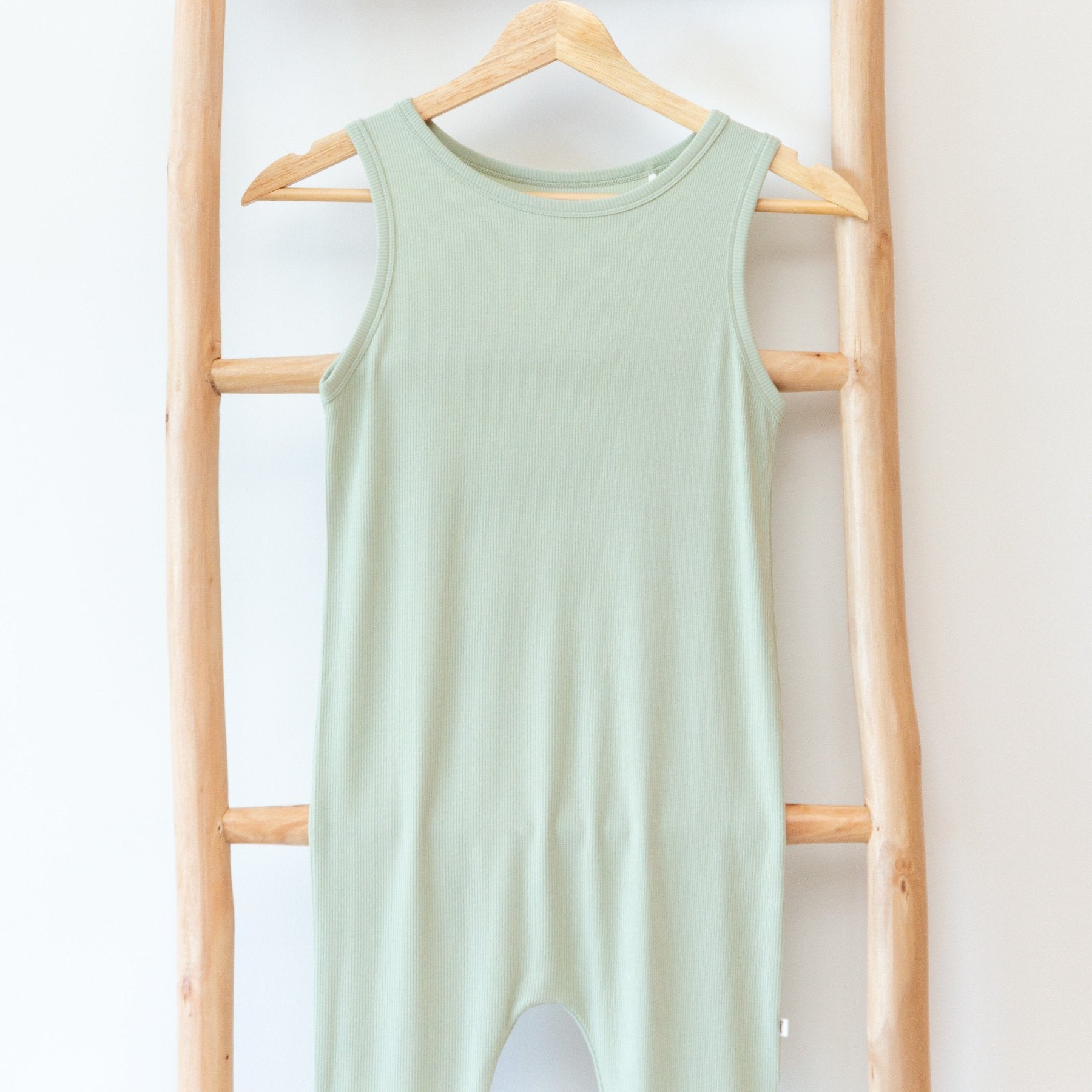 Dusty Sage Small Ribbed Harem Romper