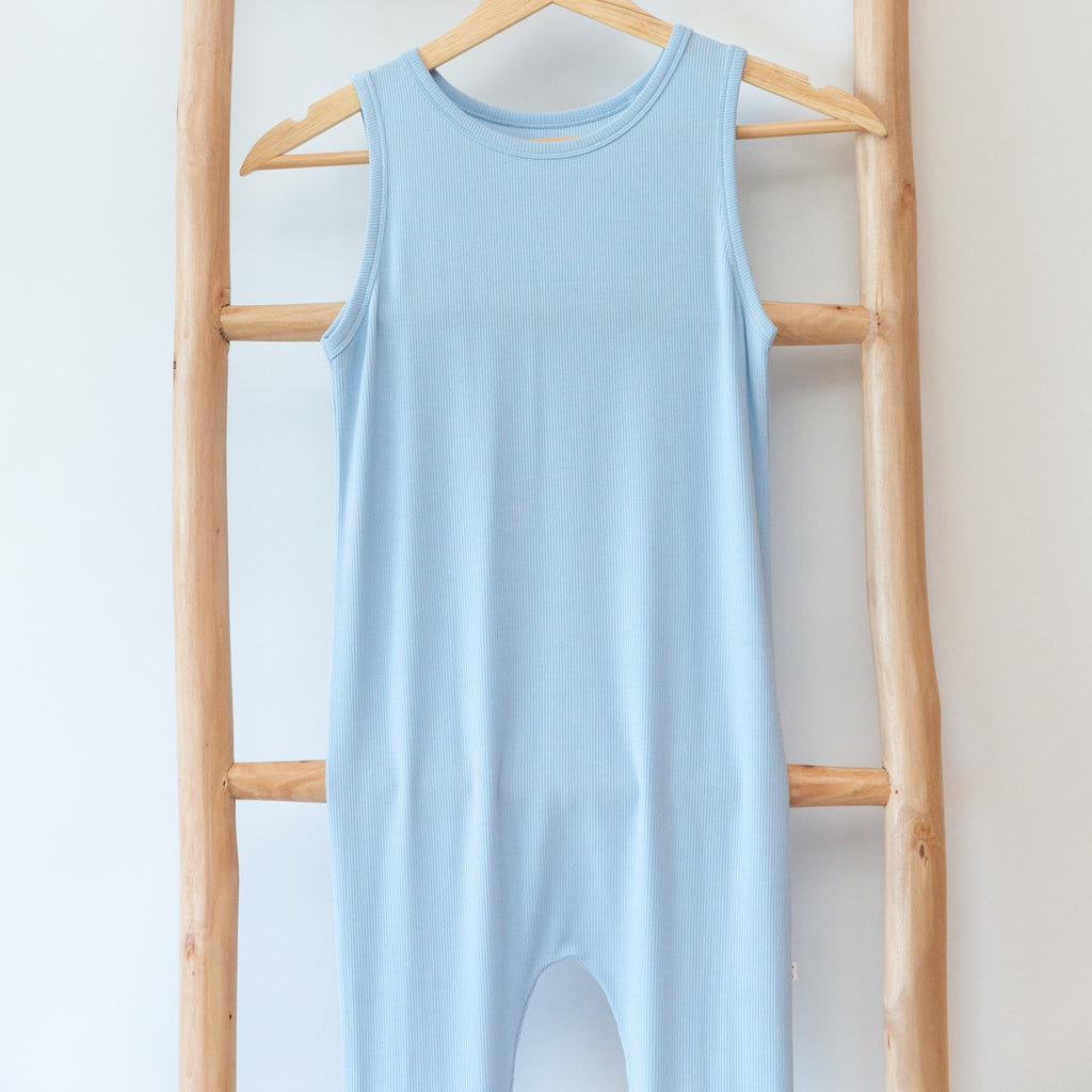 Coastal Blue Small Ribbed Harem Romper