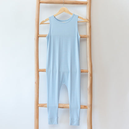 Coastal Blue Small Ribbed Harem Romper