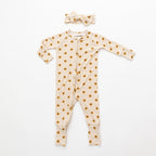 Sunflowers Small Ribbed Zip Romper