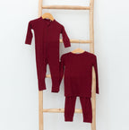 Maroon Small Ribbed Zip Romper