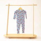 Vintage Cherries Small Ribbed Zip Romper