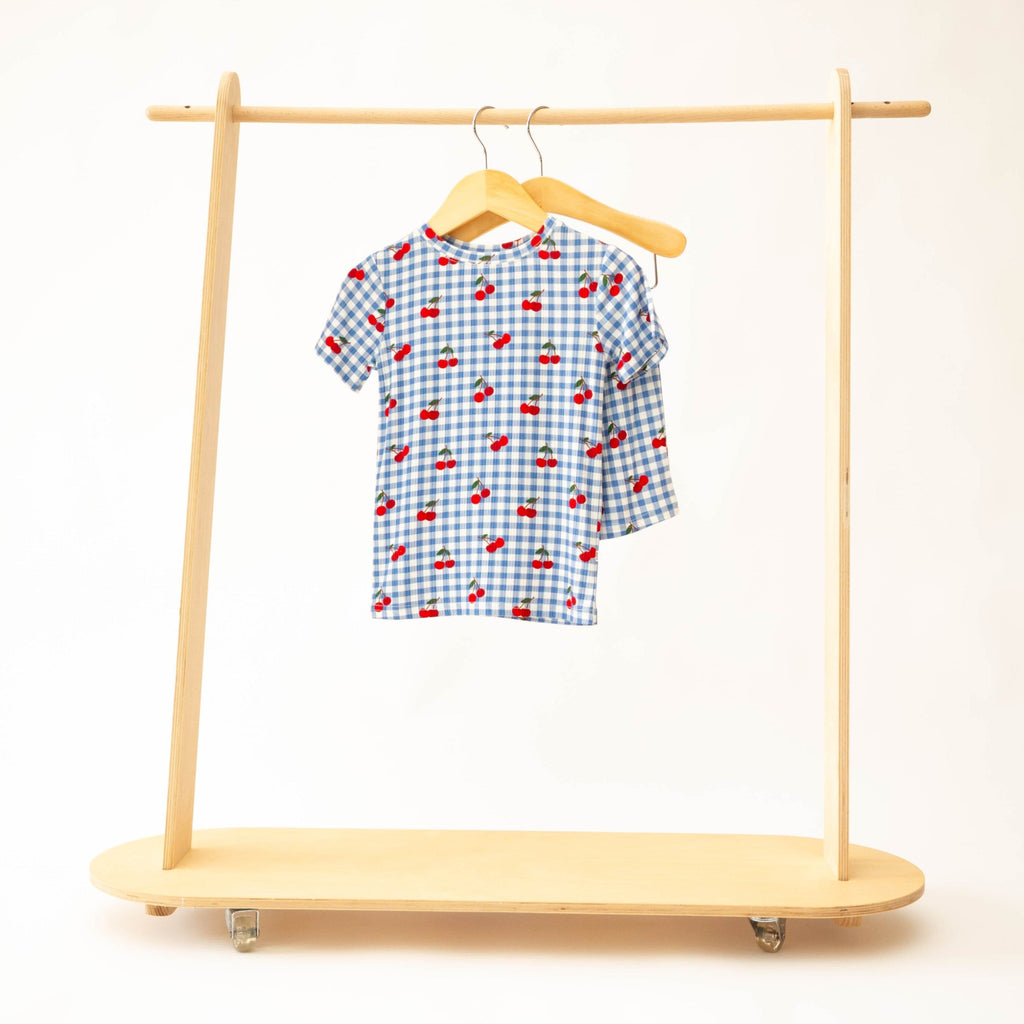 Vintage Cherries Small Ribbed Shorts Two-Piece Set