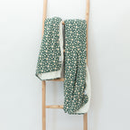 Green Floral Small Ribbed Toddler Blanket