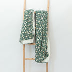 Green Floral Small Ribbed Adult Blanket