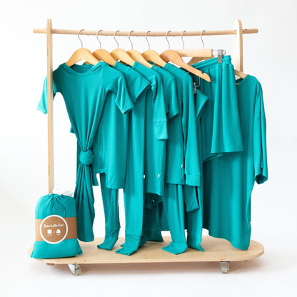 Teal Small Ribbed Summer Zip Romper