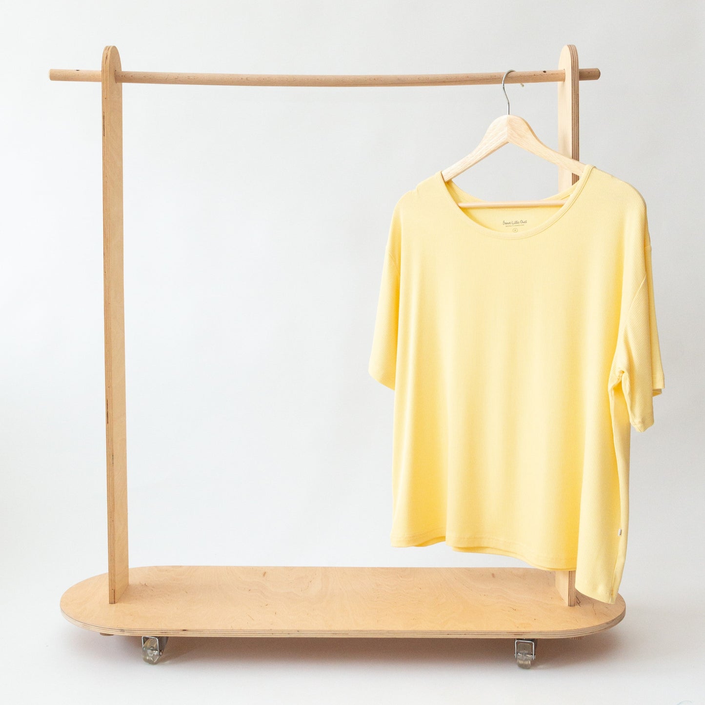 Lemon Yellow Small Ribbed Women's Short Sleeve Top