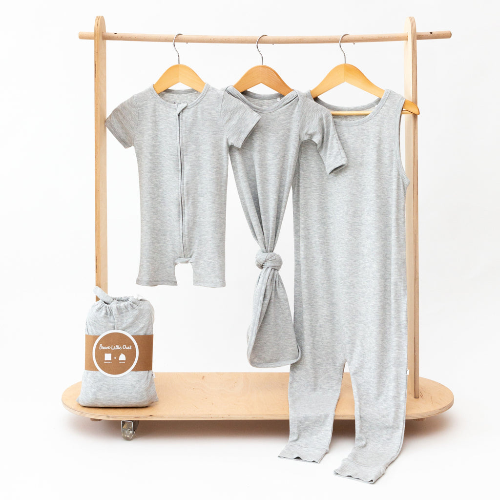 Heather Gray Small Ribbed Harem Romper