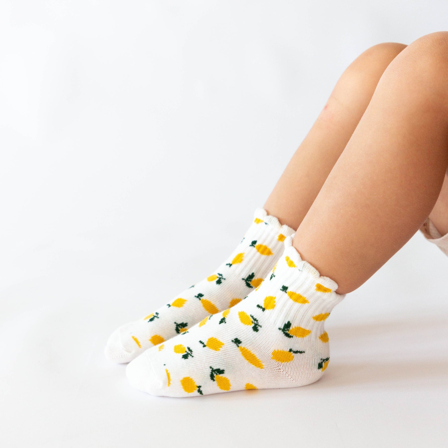 Pink Daisies & Lemons Ruffle Socks 3 Pack