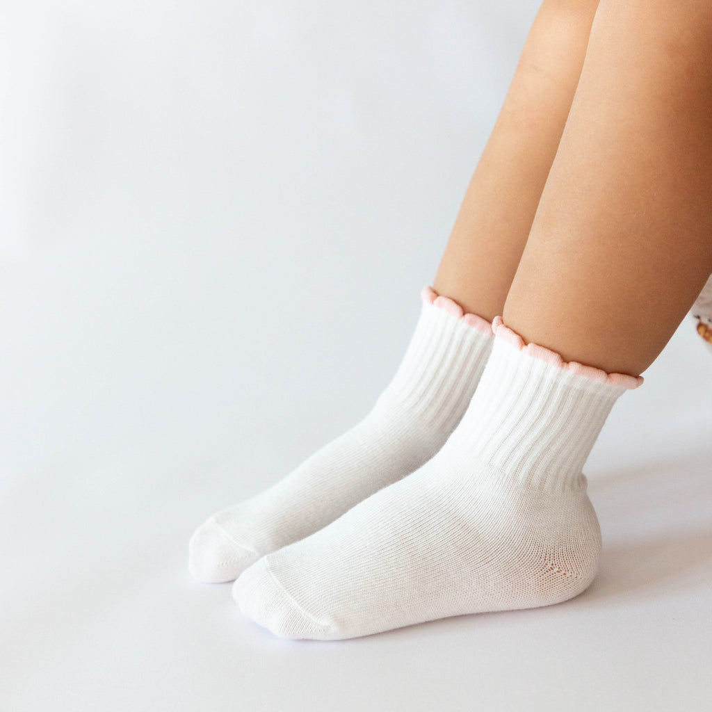 Pink Daisies & Lemons Ruffle Socks 3 Pack