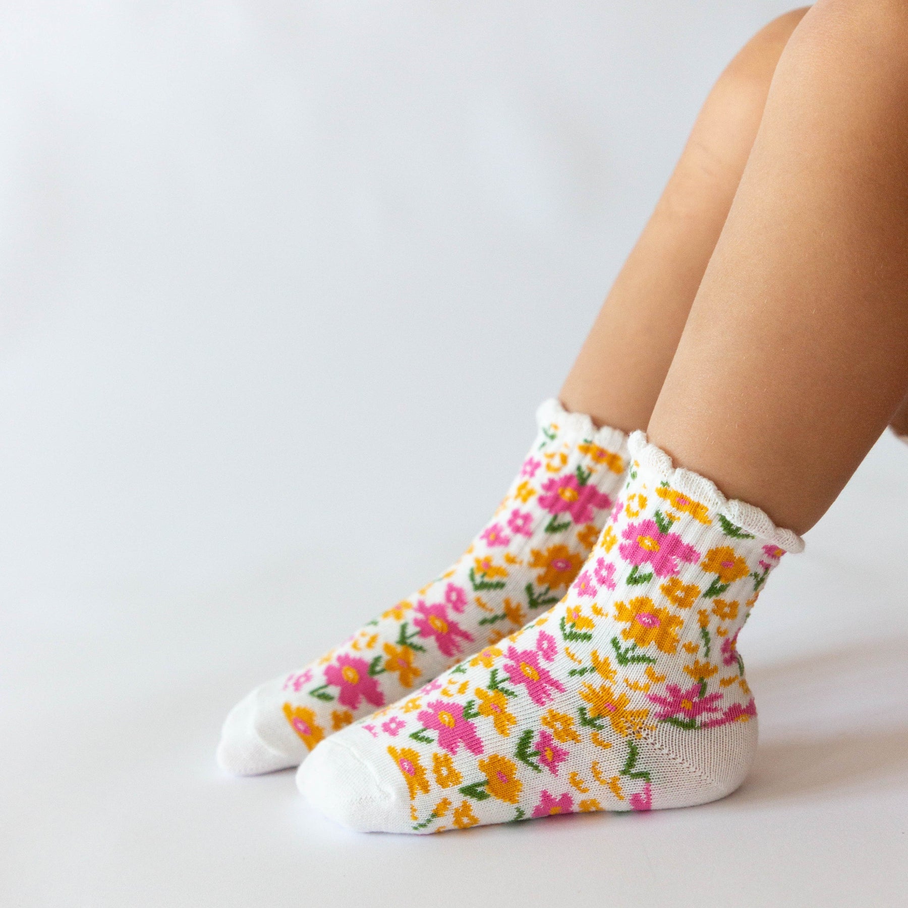 Summer Blooms & Gingham Ruffle Socks 3 Pack