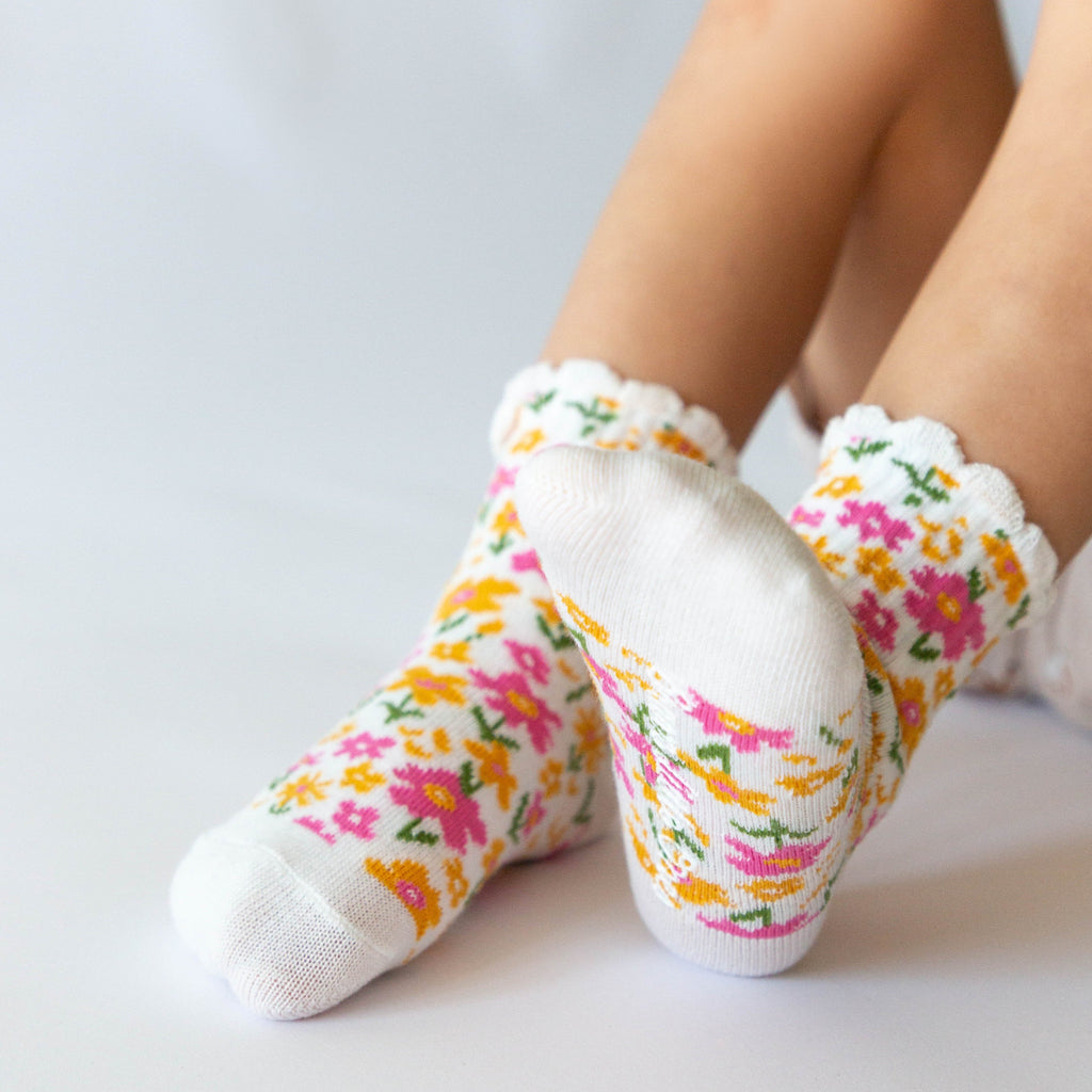 Summer Blooms & Gingham Ruffle Socks 3 Pack
