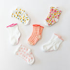 Pink Daisies & Lemons Ruffle Socks 3 Pack