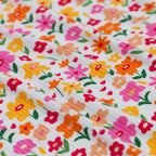 Summer Blooms Small Ribbed Toddler Blanket (Peach Backing)