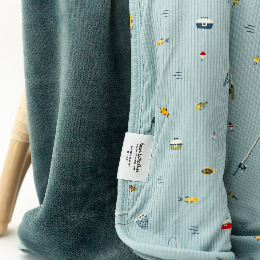 Gone Fishing Small Ribbed Adult Blanket