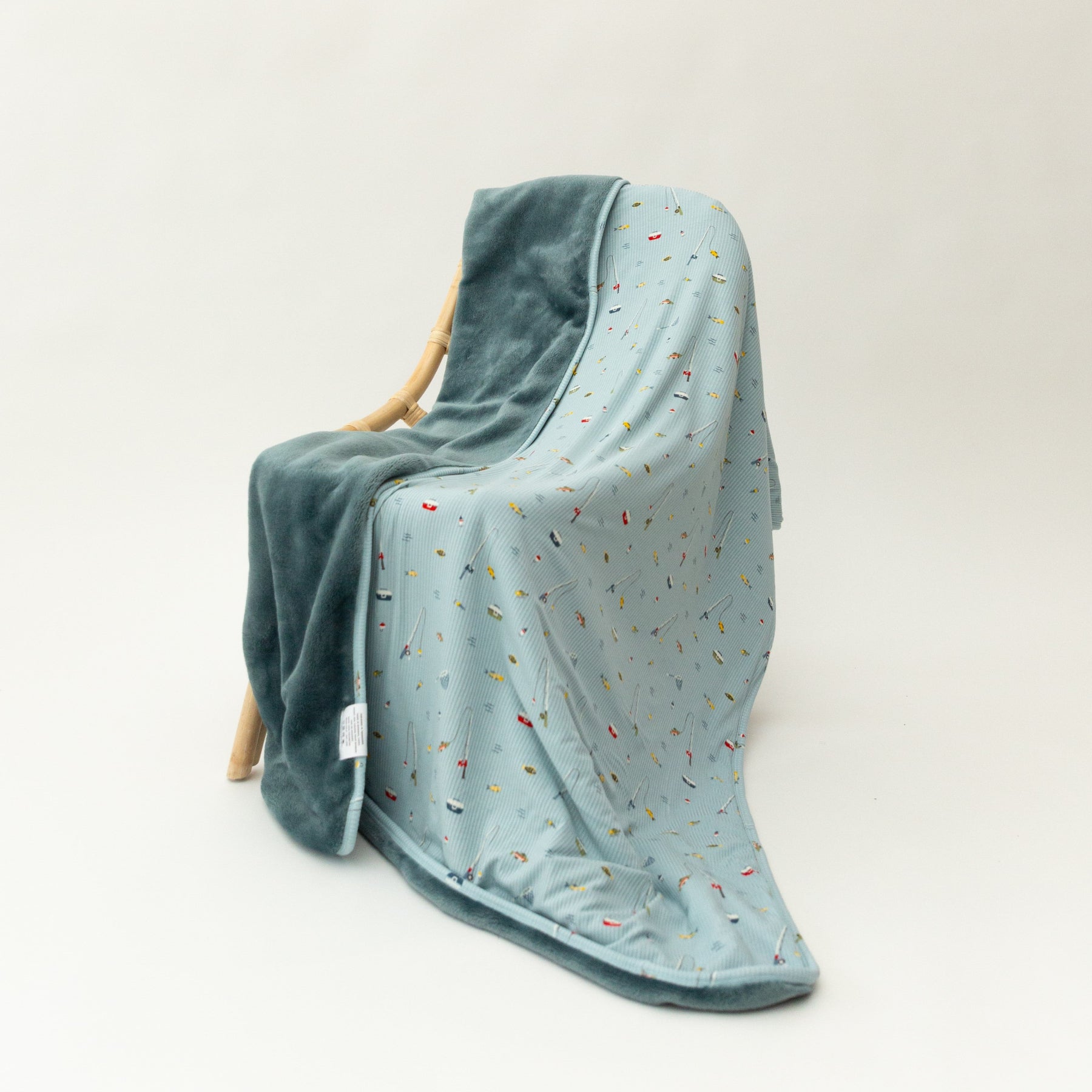 Gone Fishing Small Ribbed Adult Blanket