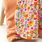 Summer Blooms Small Ribbed Toddler Blanket (Peach Backing)