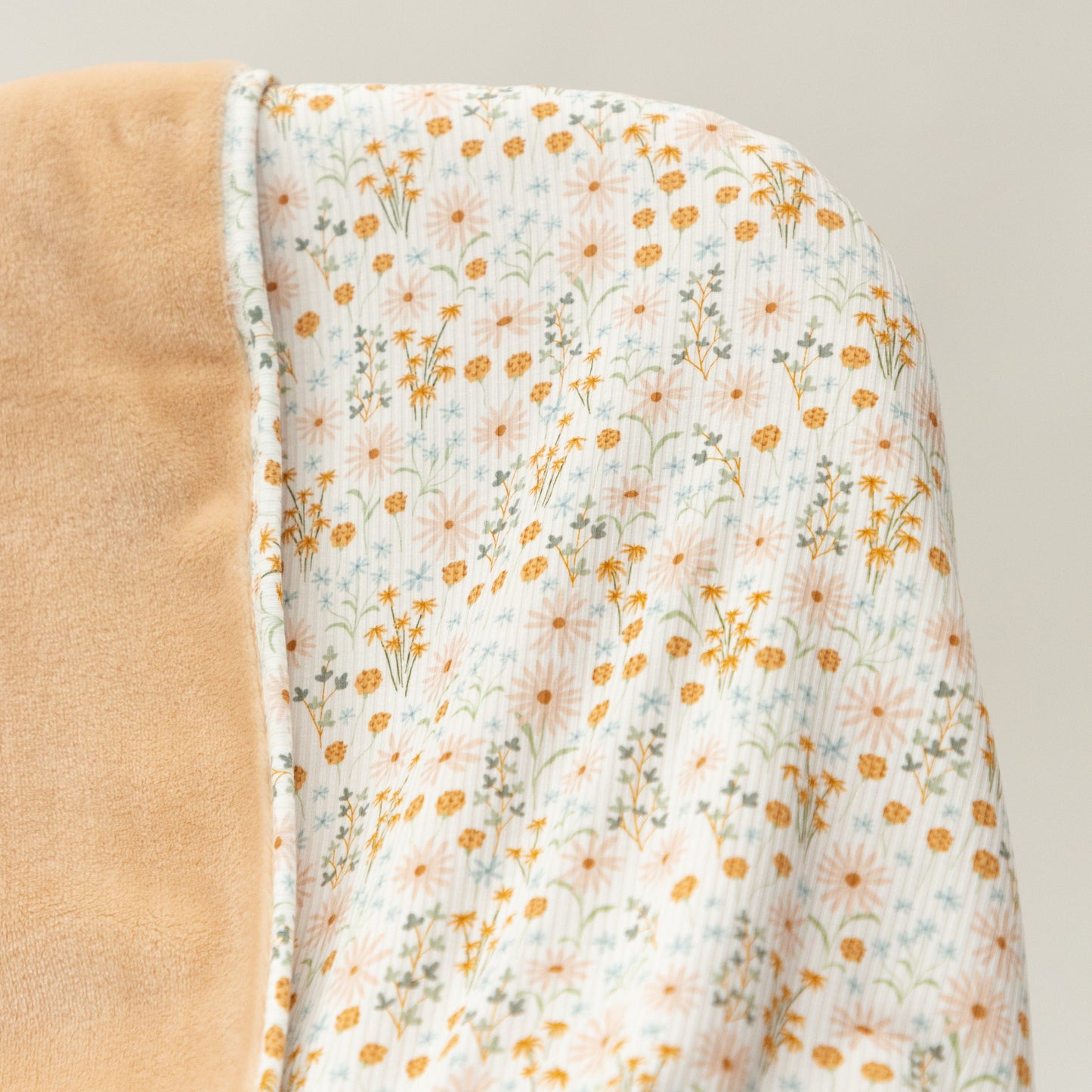 Whimsical Floral Small Ribbed Toddler Blanket