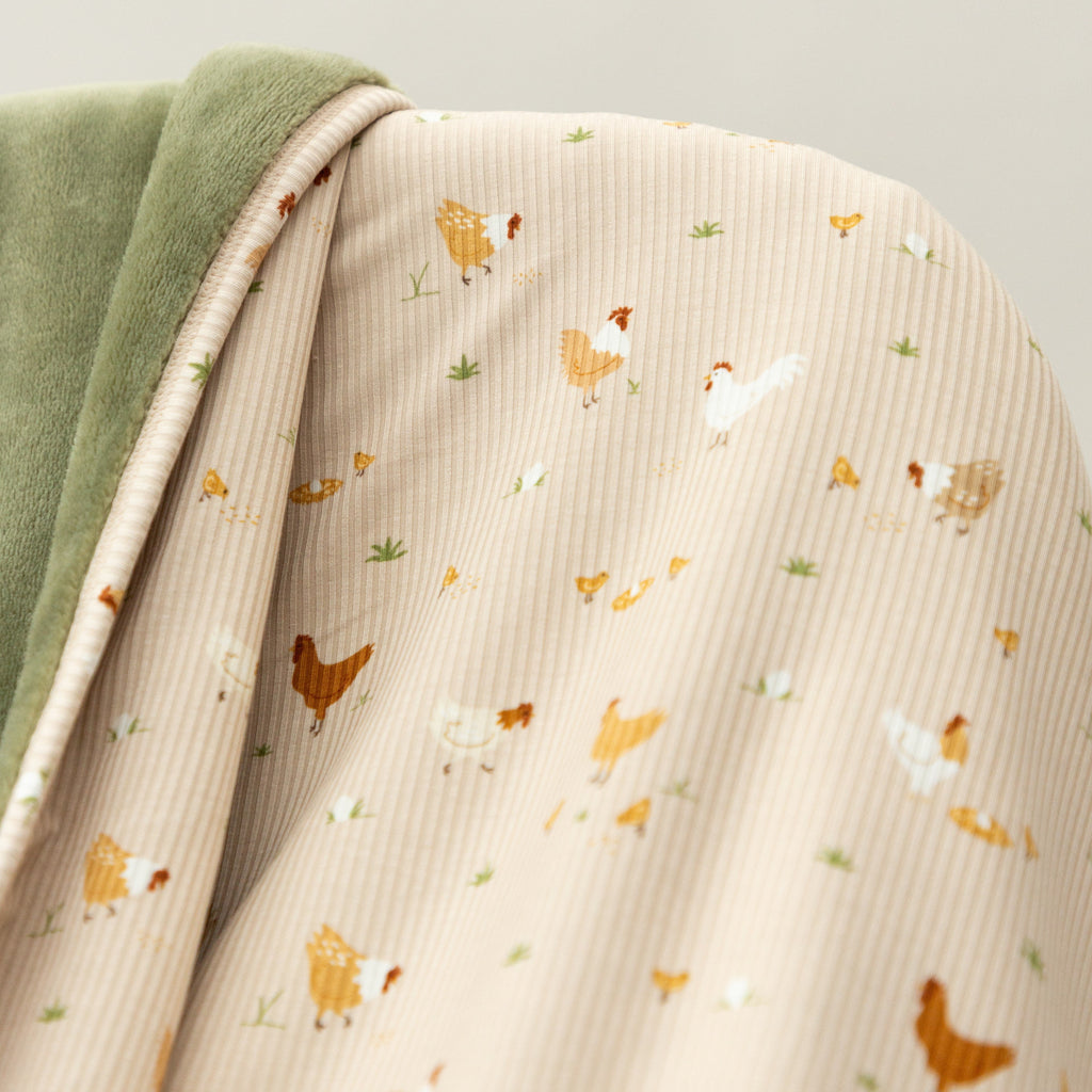 Chickens Small Ribbed Toddler Blanket