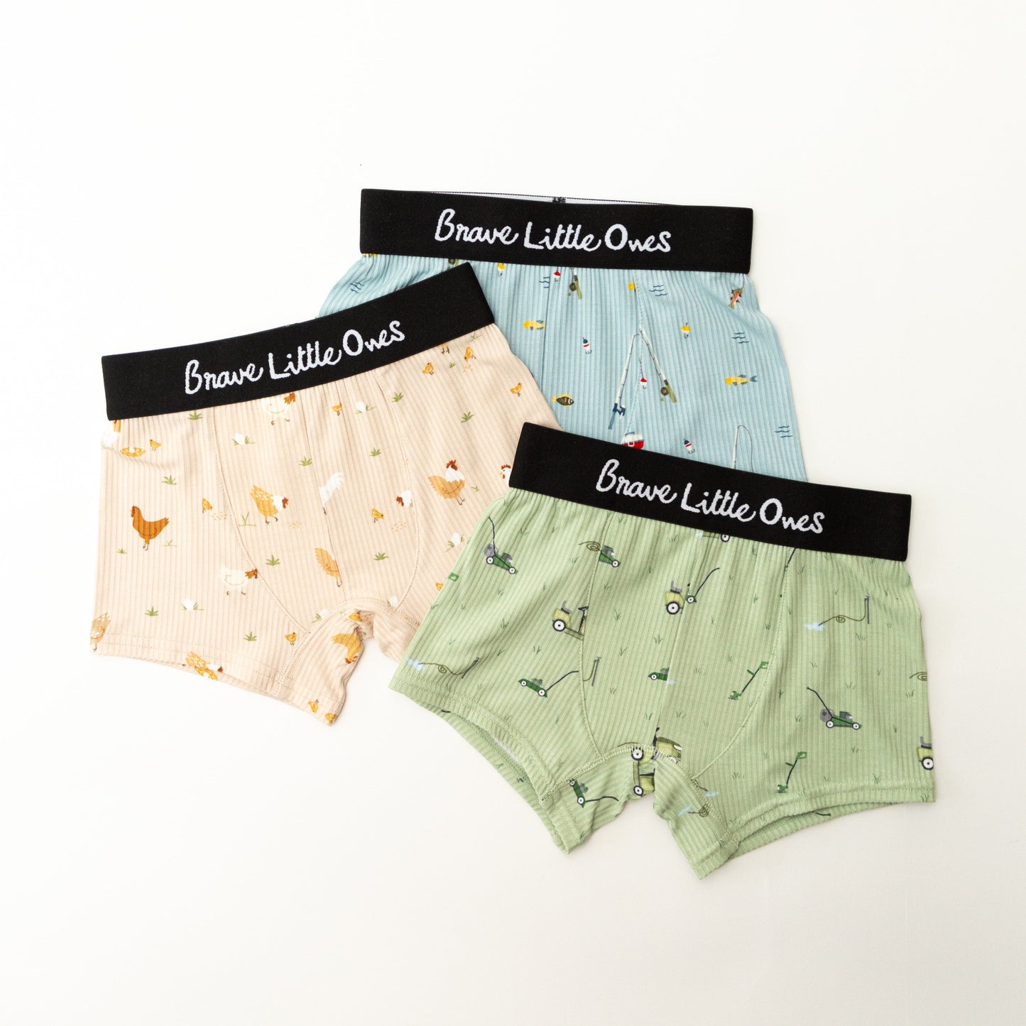 Chickens, Gone Fishing and Lawn Mowers Boxer Brief 3 pack