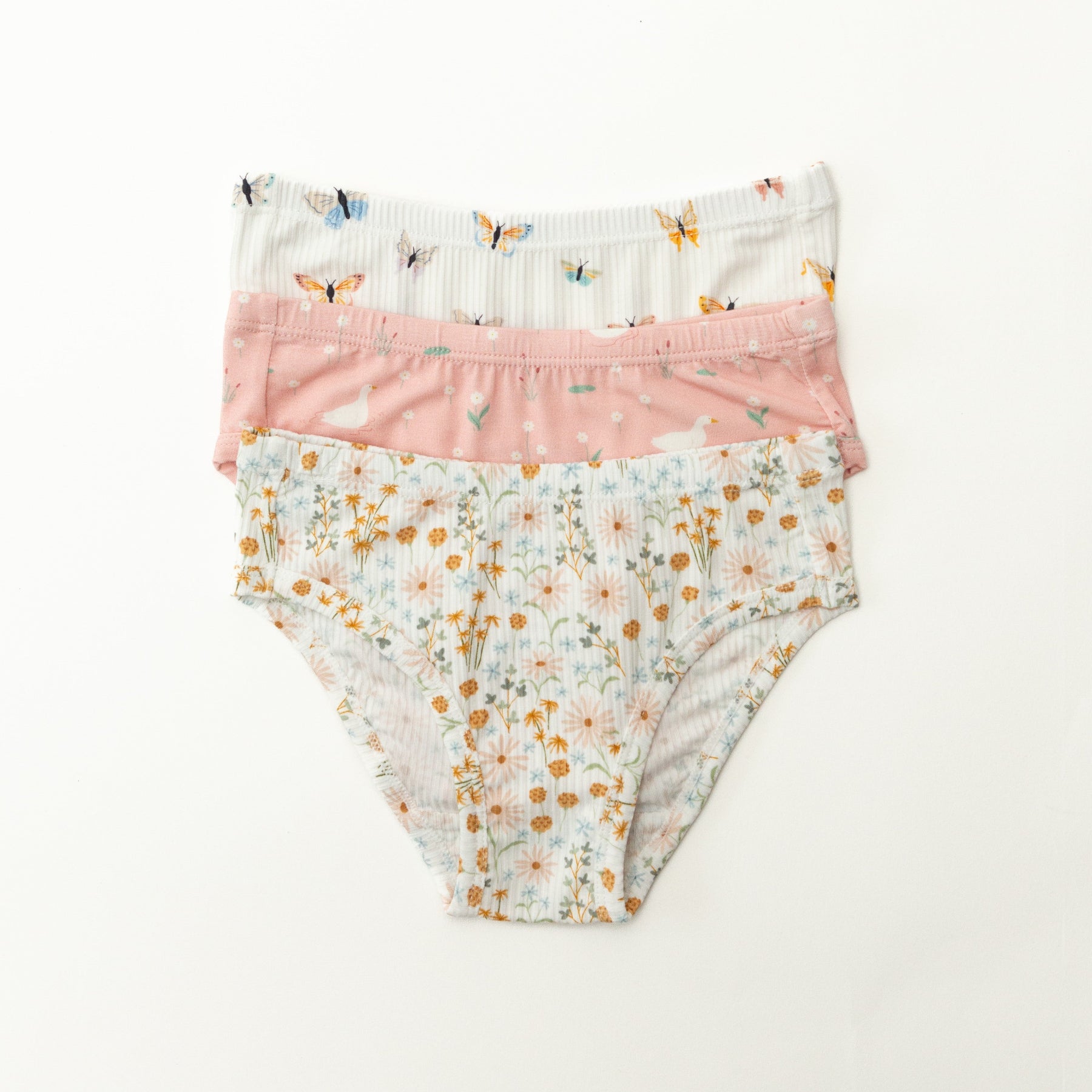 Butterflies, Ducks & Daisies and Whimsical Floral Underwear 3 pack