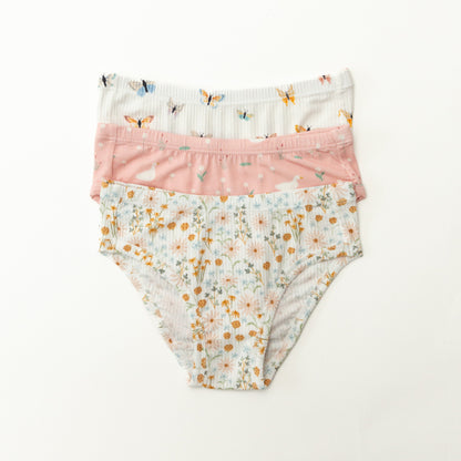 Butterflies, Ducks & Daisies and Whimsical Floral Underwear 3 pack