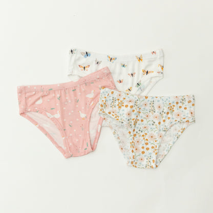 Butterflies, Ducks & Daisies and Whimsical Floral Underwear 3 pack