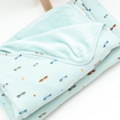 Race Cars Small Ribbed Toddler Blanket