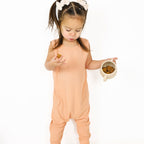 Coral Small Ribbed Harem Romper