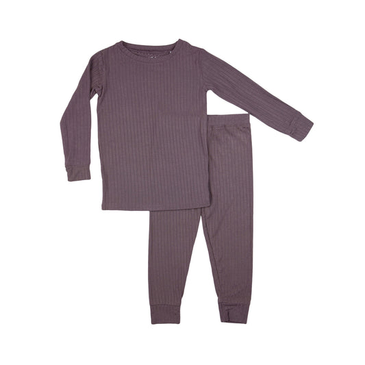 Eggplant Ribbed Two-Piece Set