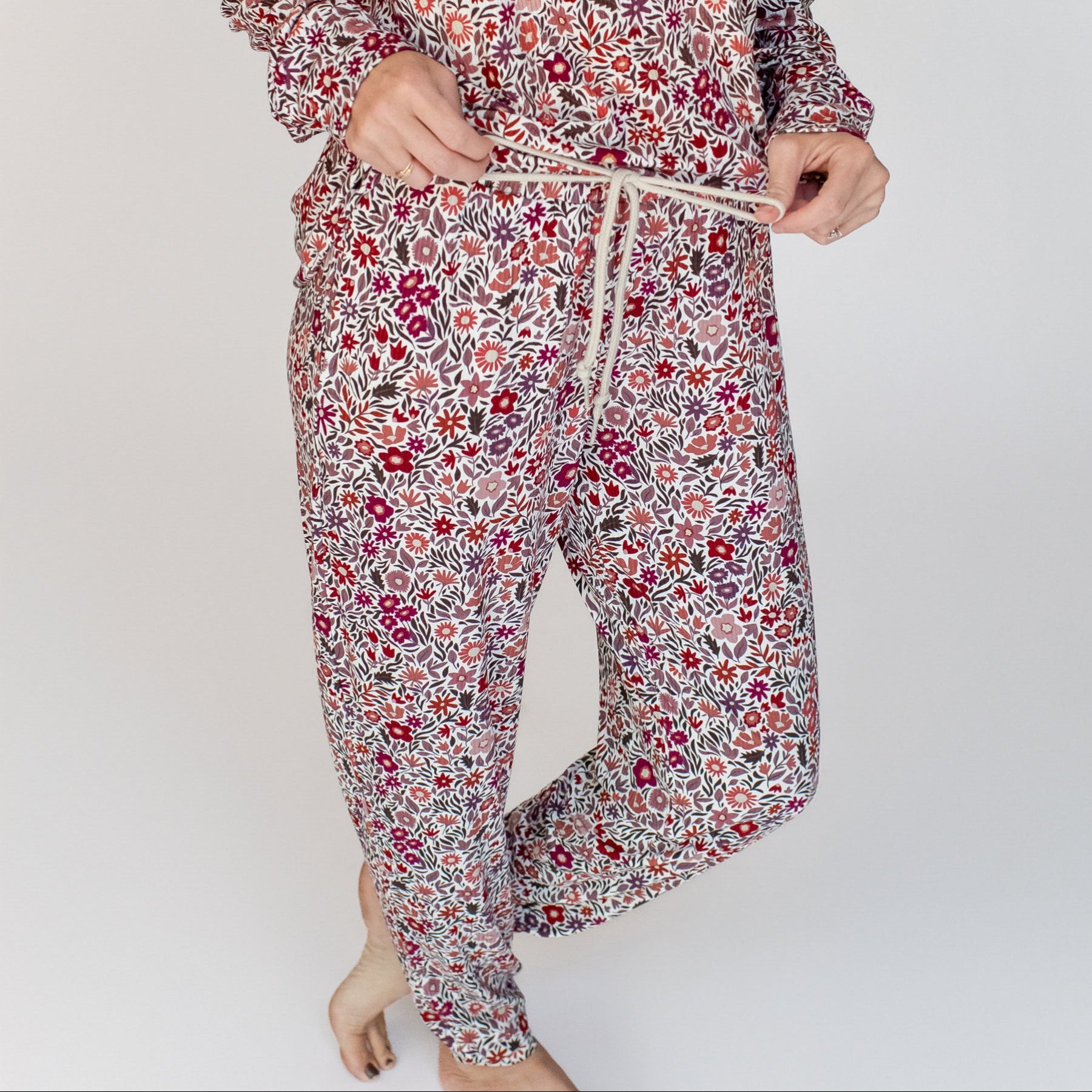 Fall Blooms Small Ribbed Women's Pants