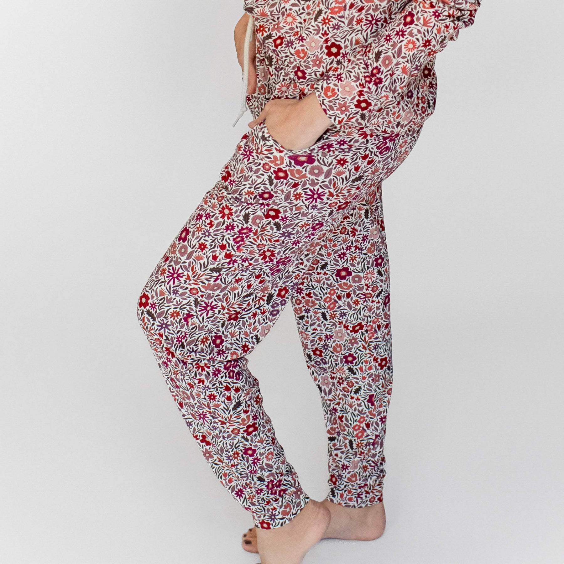 Fall Blooms Small Ribbed Women's Pants