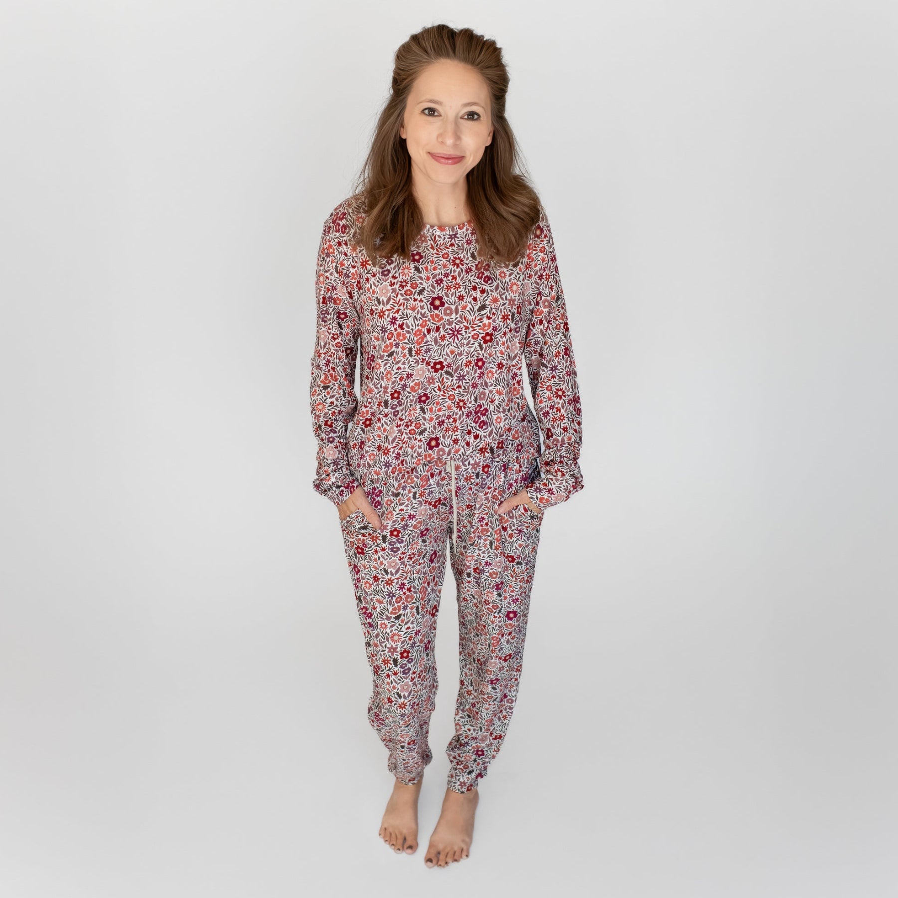 Fall Blooms Small Ribbed Women's Pants