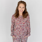 Fall Blooms Small Ribbed Women's Long Sleeve Top